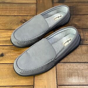 MyPillow MySlippers Mens Grey Moccasin Loafer Slippers Size 12 Indoor Outdoor
